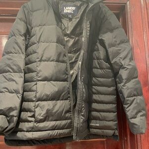 Women’s Lands’End Classic Black Puffer Jacket